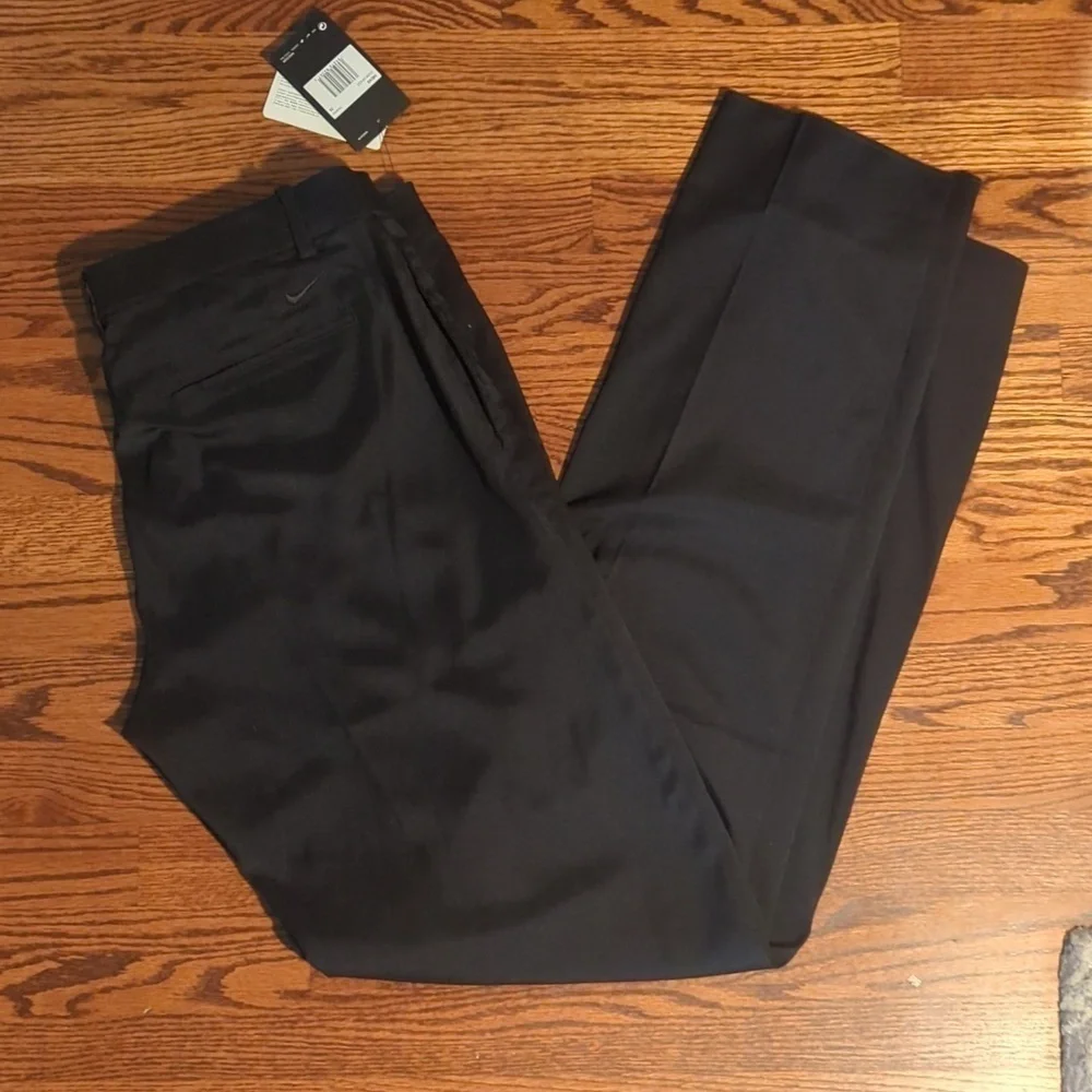 New Nike Black Pants Dri Fit Smooth Finish  Straight Leg Training NWT W36